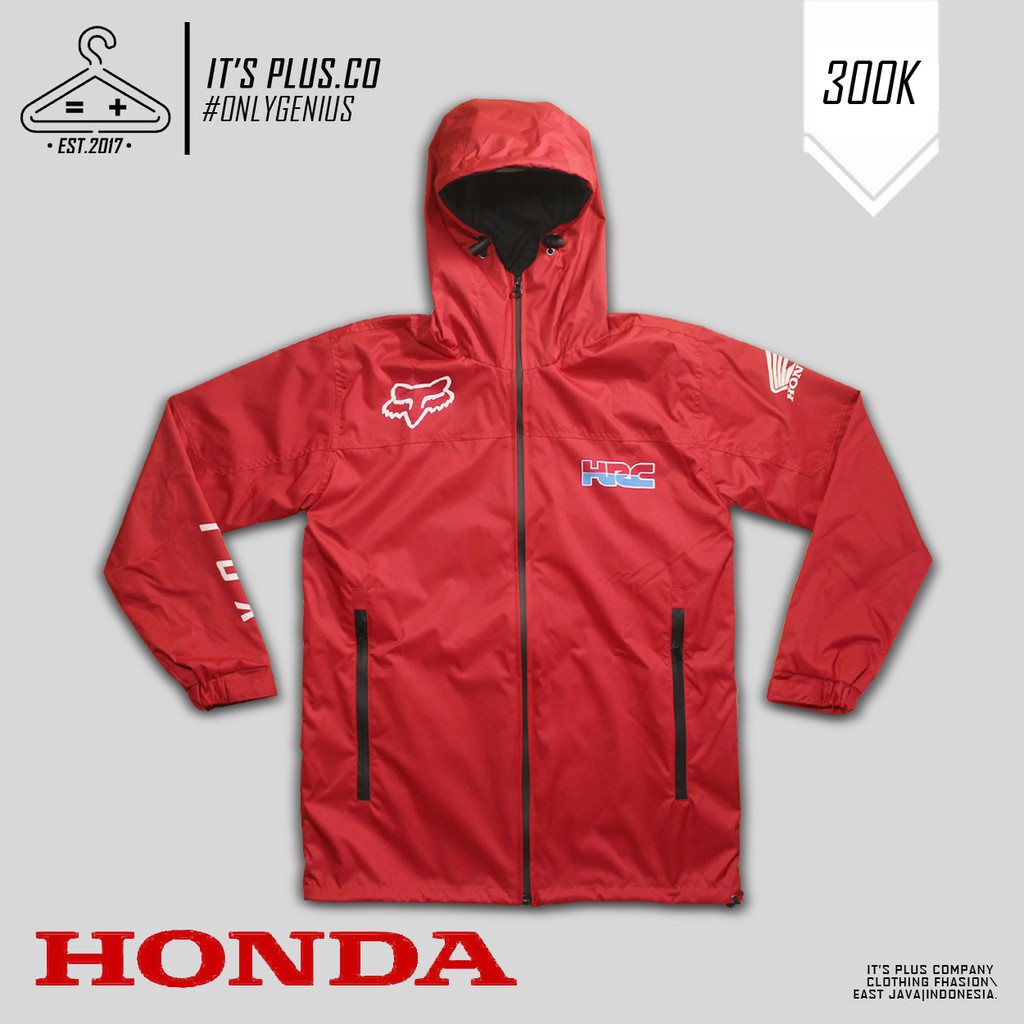 Honda Fox HRC Jaket Parasut Waterproof Motocross Trail Offroad Enduro Adventure Racing Team