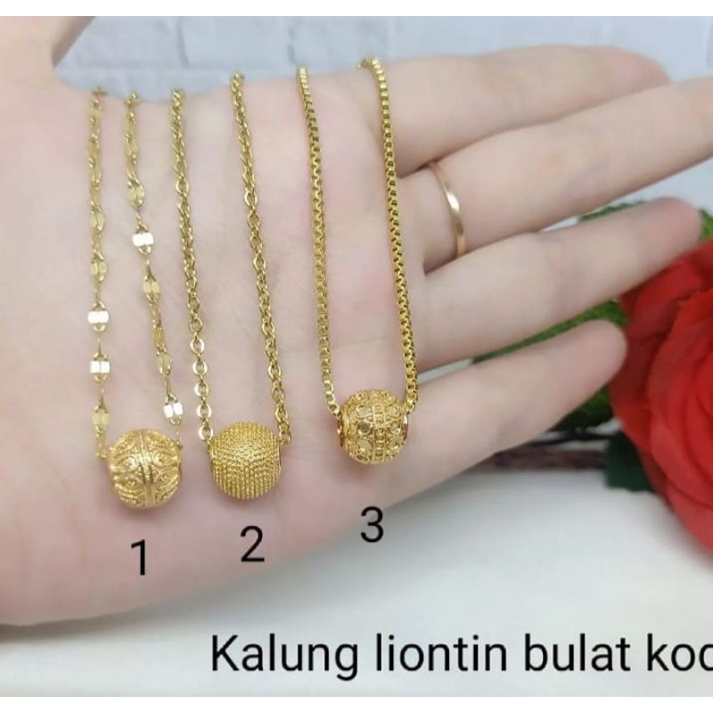 Kalung Bola Wanita Anti Karat Wanita Lapis Emas 18k