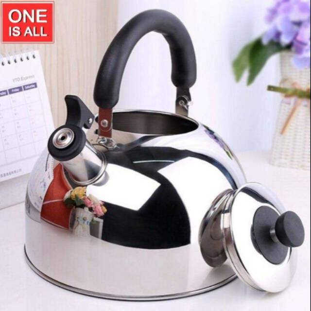 Teko bunyi 3 liter pemanas air whistling kettle siul stainless ketel
