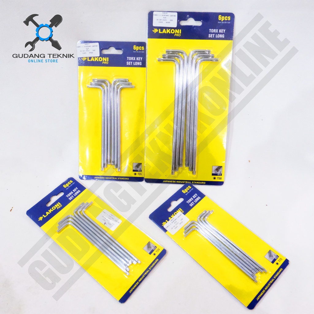 Kunci L Bintang Panjang SATUAN T15 T20 T25 T30 LAKONI / Tork Key Long LAKONI PER PCS