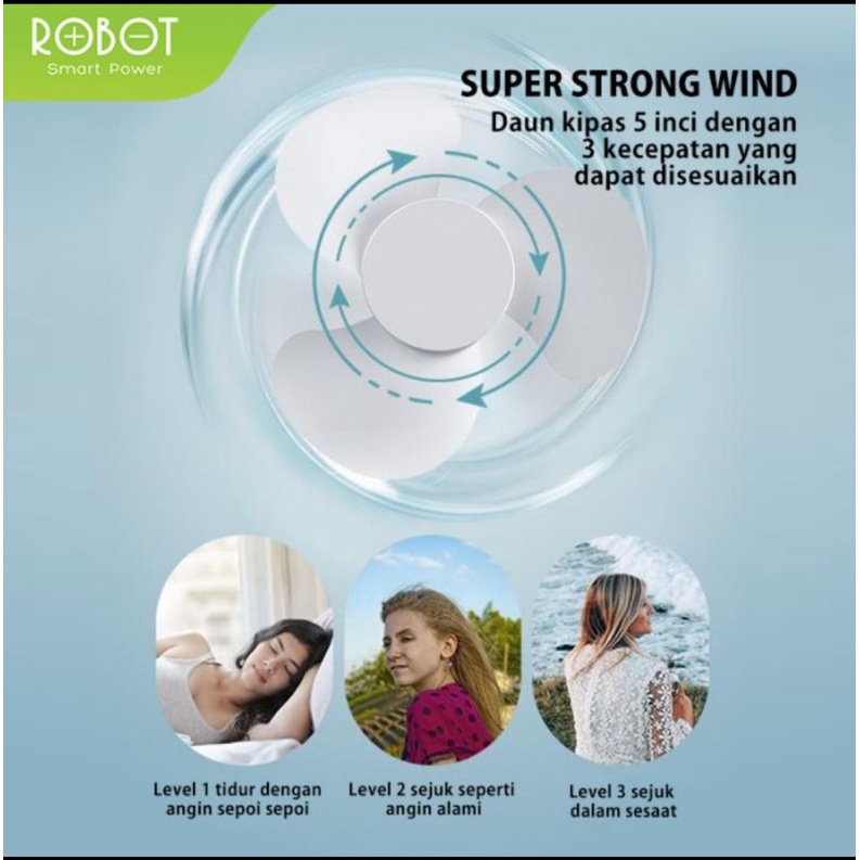 Robot RT-BF14 Fan Portable Emergency - Kipas Robot RT BF14 Fan &amp; Led