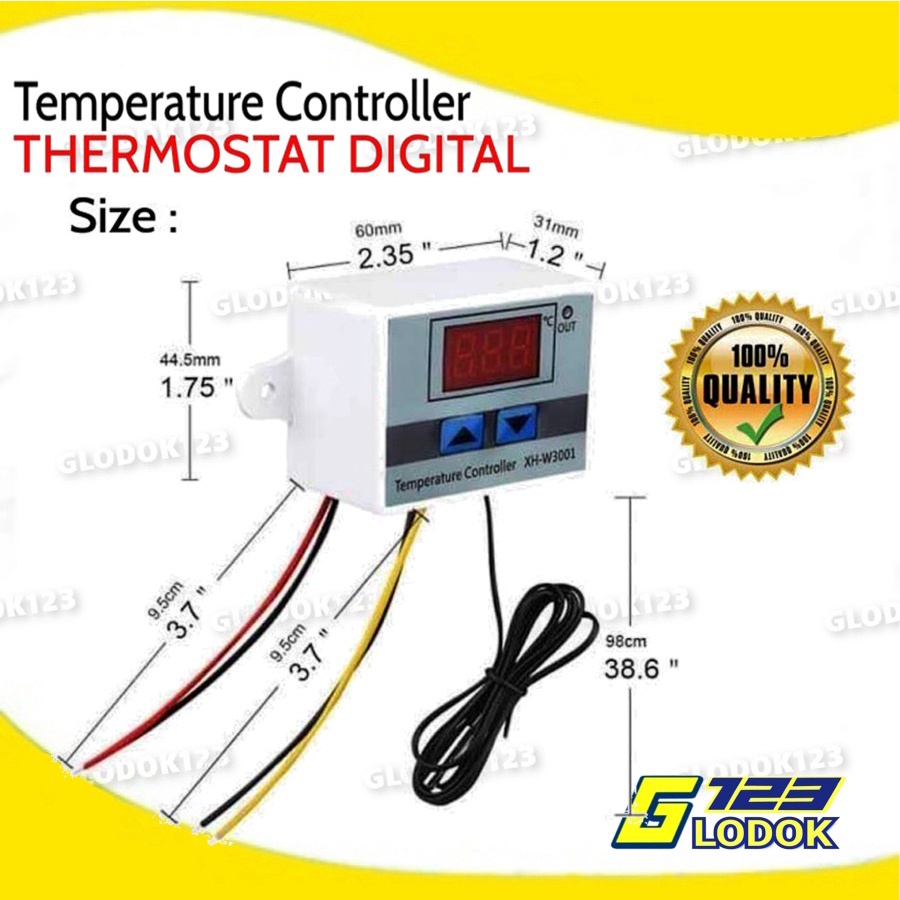 Thermostat Digital AC 220V DC 12V Termostat Pengatur Suhu XH W3001