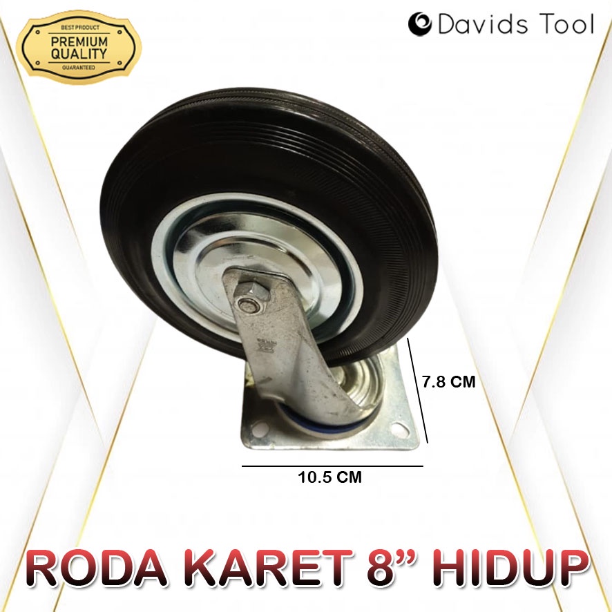 Roda Troli Etalase Ban Gerobak Lemari 8 Inch Hidup