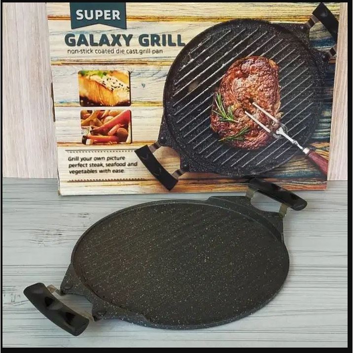 Super Galaxy Grill Pan - Alat Panggangan bakaran  Anti Lengket  Teflon BBQ