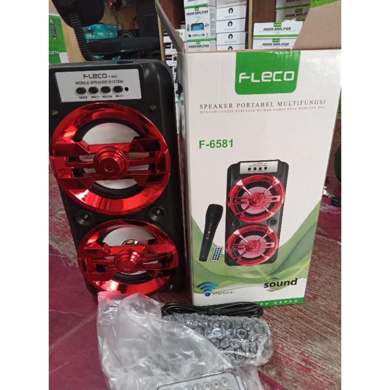 COD Speaker Bluetooth Karaoke Fleco F 6581 Free Mic+Remote Suara Super Bass/Salon Bluetooth