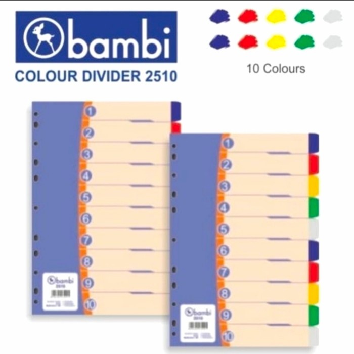 

Pembatas Binder Plastik / Divider Plastik BAMBI 2510 Folio