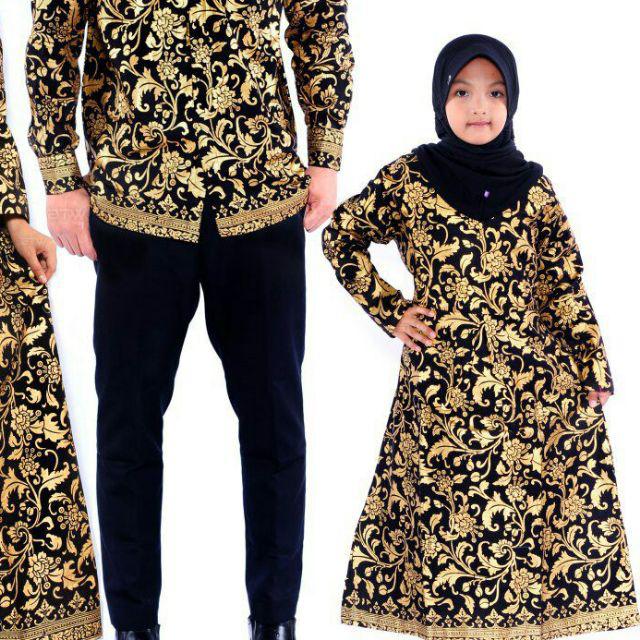 Batik Couple keluarga sania ruffle ori ndoro jowi dnt-Gamis Anak