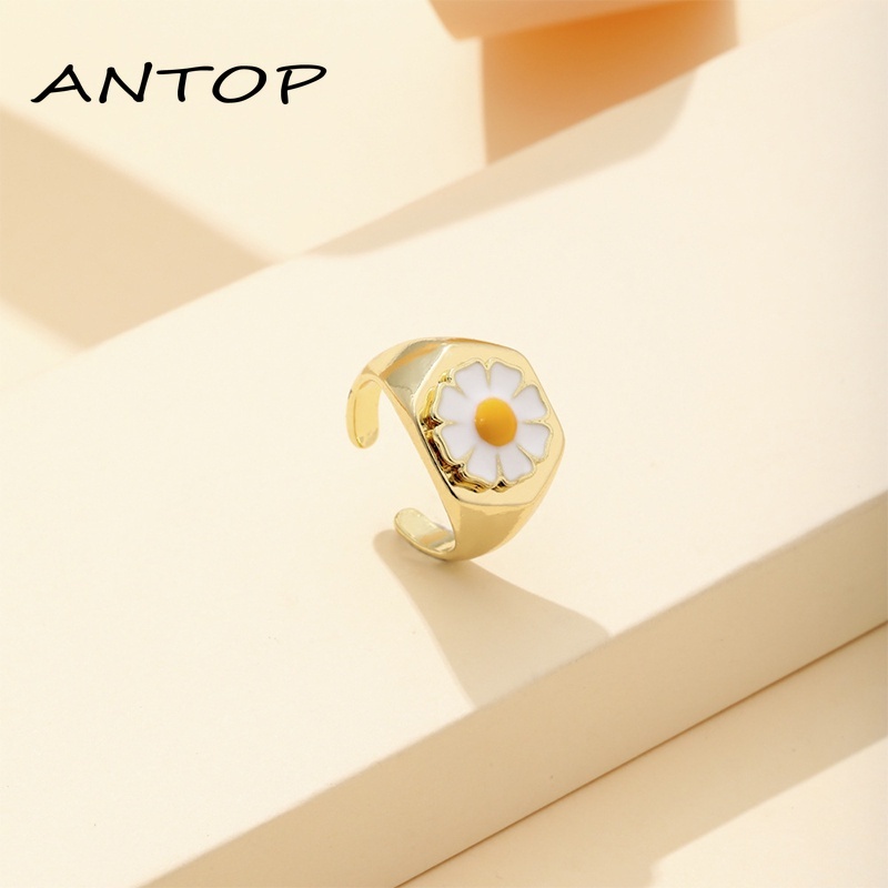 Bunga Aster Drop Wax Bunga Cincin Aksesoris Fashion Pria Wanita ANTOP