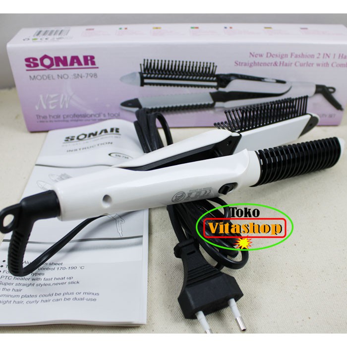 Catokan Rambut Sonar SN 798 Catok Curly dan Lurus