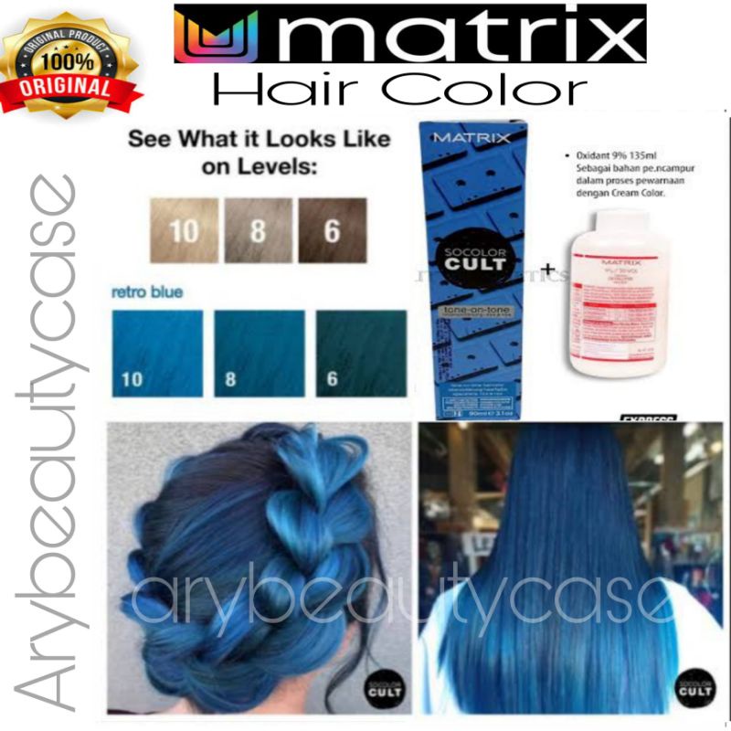 Matrix Socolor cult Retro blue Cat rambut+ oxidant pewarna rambut hair color
