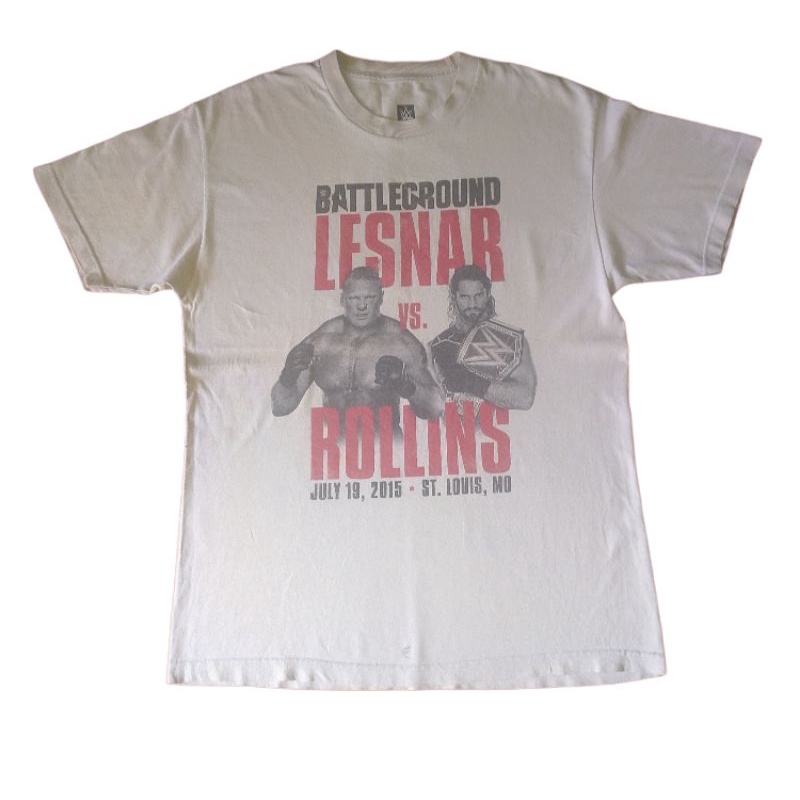 battleground 2015 shirt large brock lesnar seth rollins