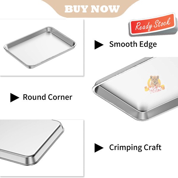 INOX Baking tray Stainless 37x30 nampan makanan tempat saji makanan