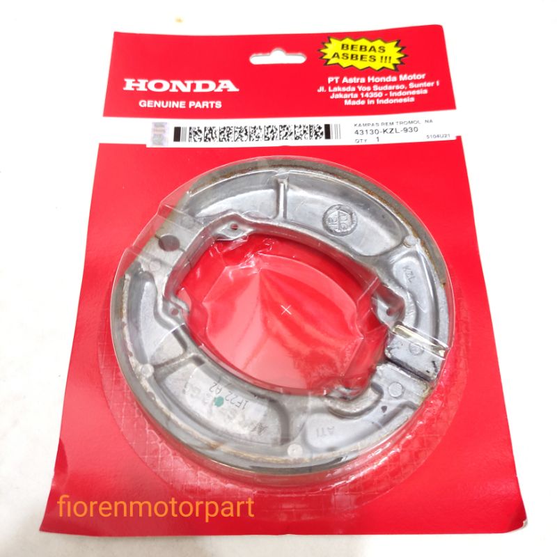 KAMPAS REM BELAKANG VARIO. BEAT. BEAT FI . VERZA. SCOOPY FI 43130-KZL-930 ORIGINAL AHM- HONDA GENUIN