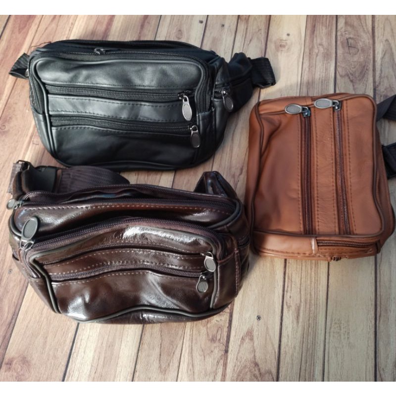 PROMO COD Tas Kulit Asli Selempang Pinggang Waistbag Besar Original