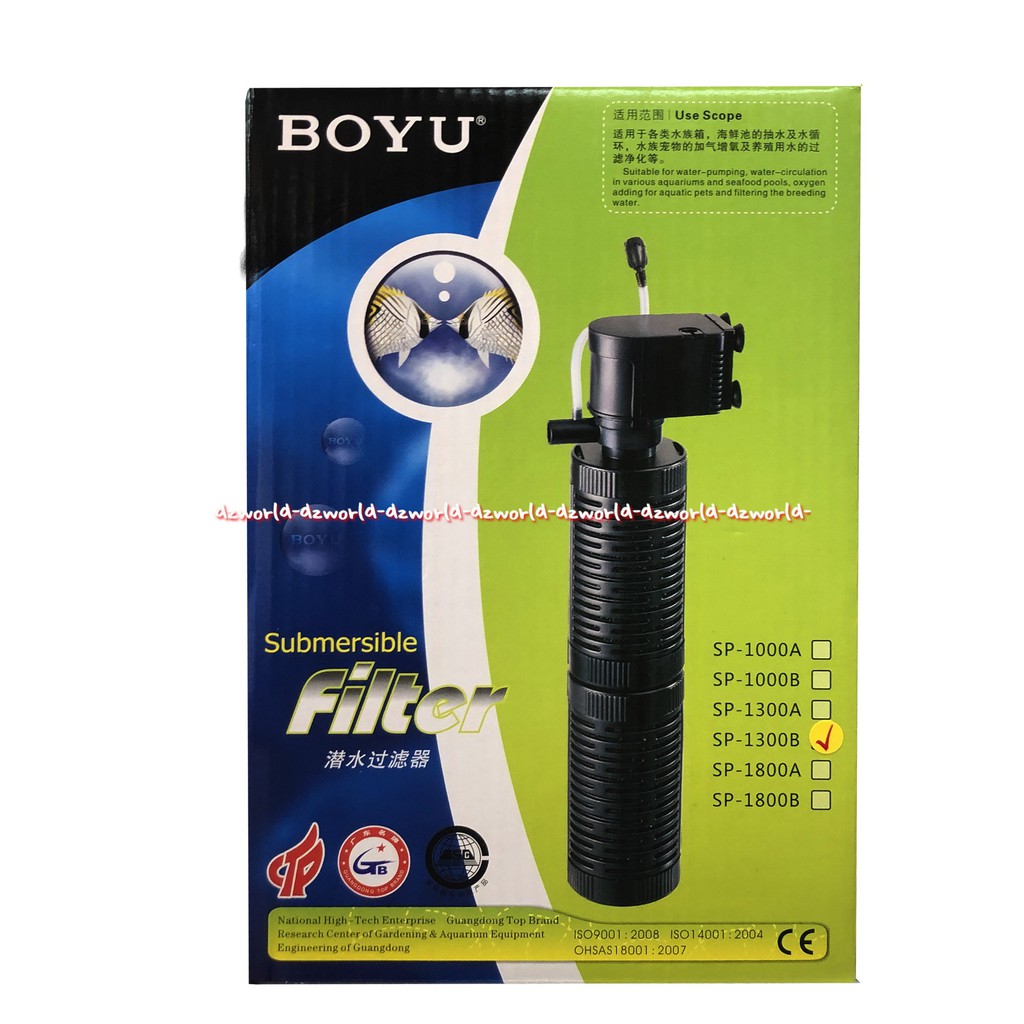 Boyu Submersible Filter Sp 1300B Alat Filter Aquarium Penyaring Di Dalam Akuarium SP-1300B Boyyu Filters