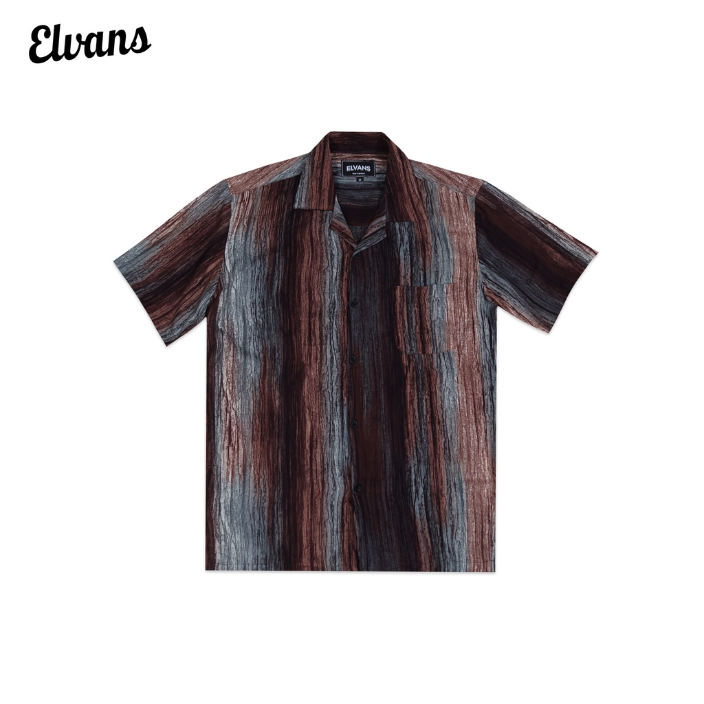 Kemeja Pantai Pria / Wanita Motif Abstrak Salur By Elvans - Rosewood