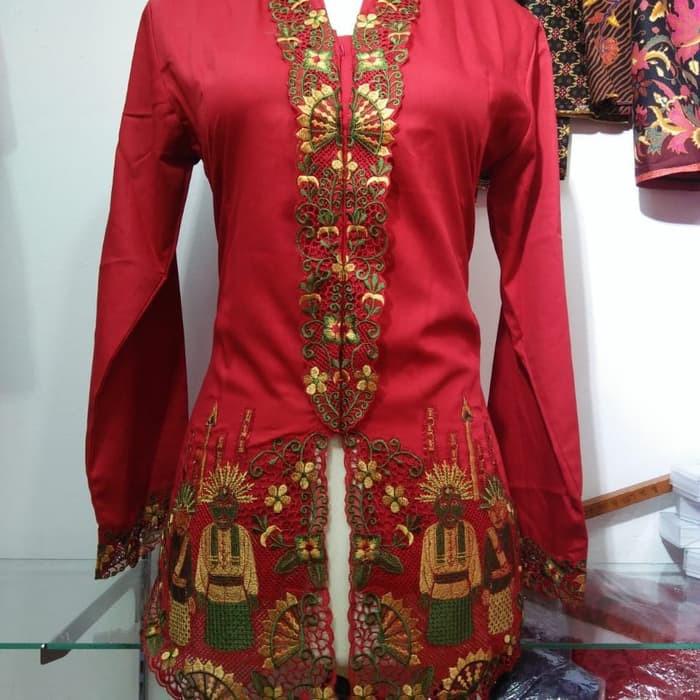 Dores Kebaya Encim Bordir Ondel Ondel Betawi Terbaru Putih