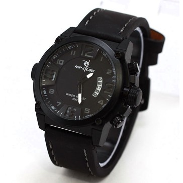 Jam Tangan Ripcurl Tanggal Aktif Tali Kulit - Jam Tangan Pria Super Mewah Tali Kulit