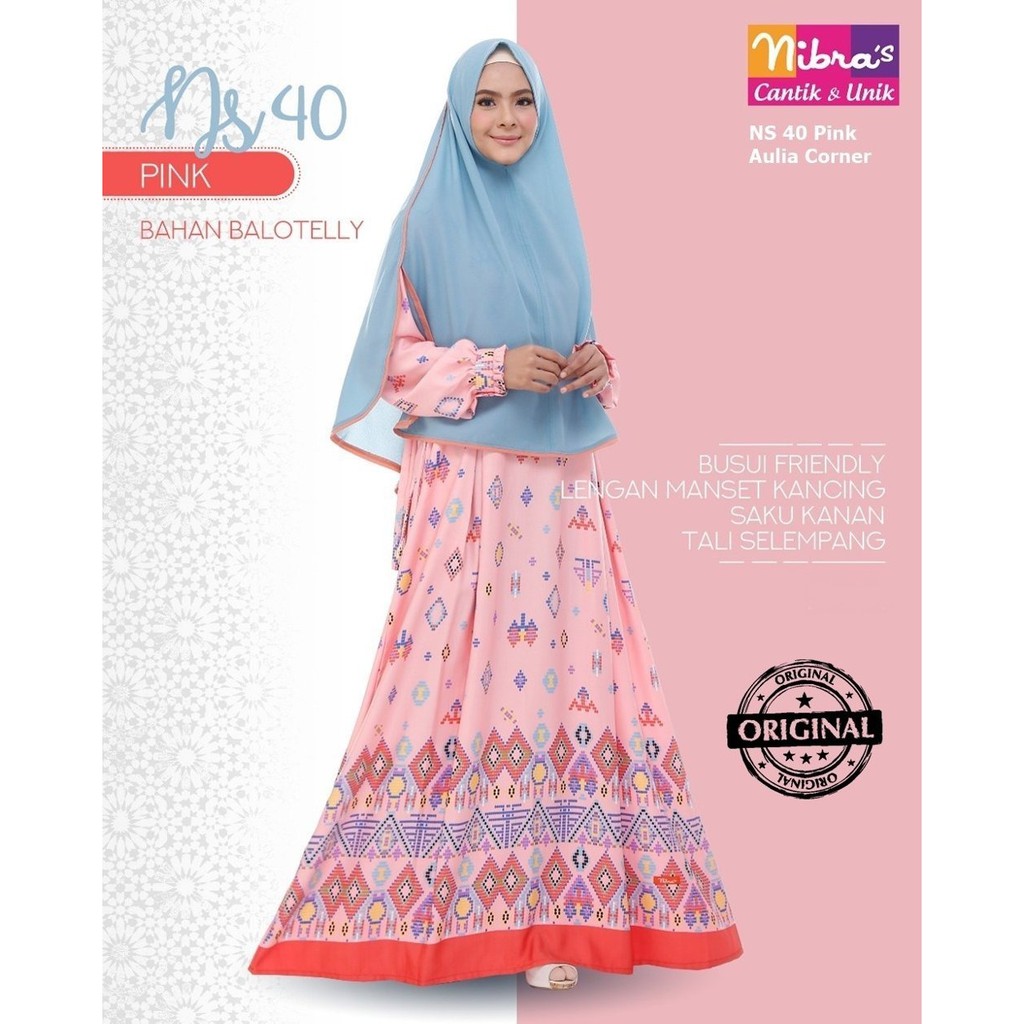 TERMURAH Grosir Gamis Murah Nibras NS 40 Pink Gaun Pesta Muslim