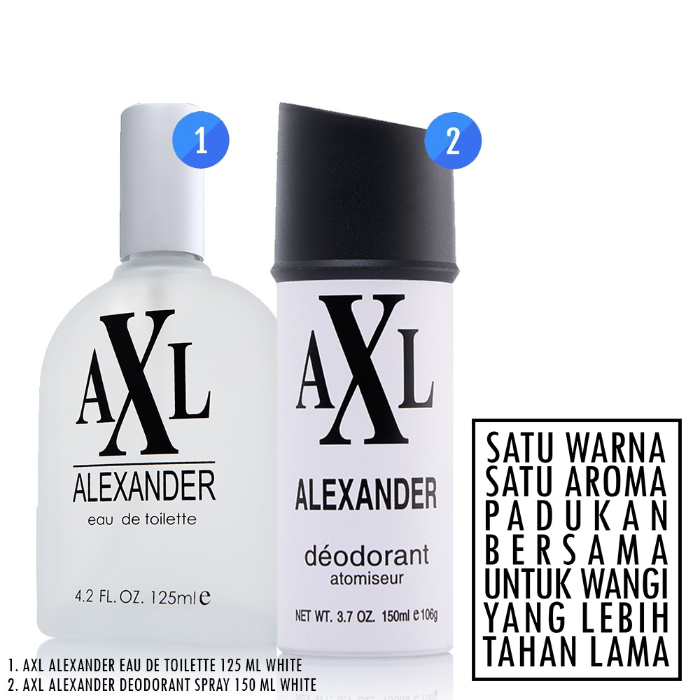 AXL ALEXANDER EDT 125 ML WHITE & AXL ALEXANDER DEO SPRAY 150 ML WHITE