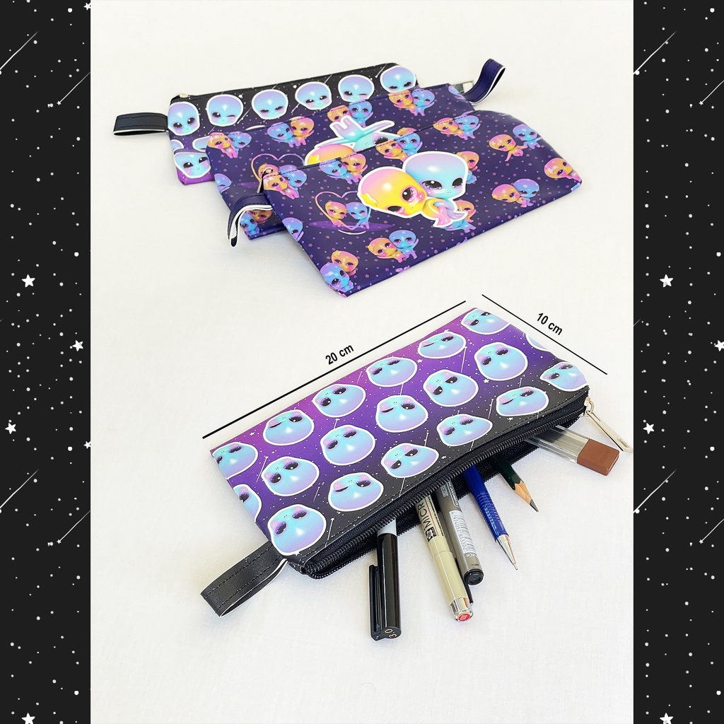 

Kotak pensil alien/ tempat pensil lucu/ sticker alien