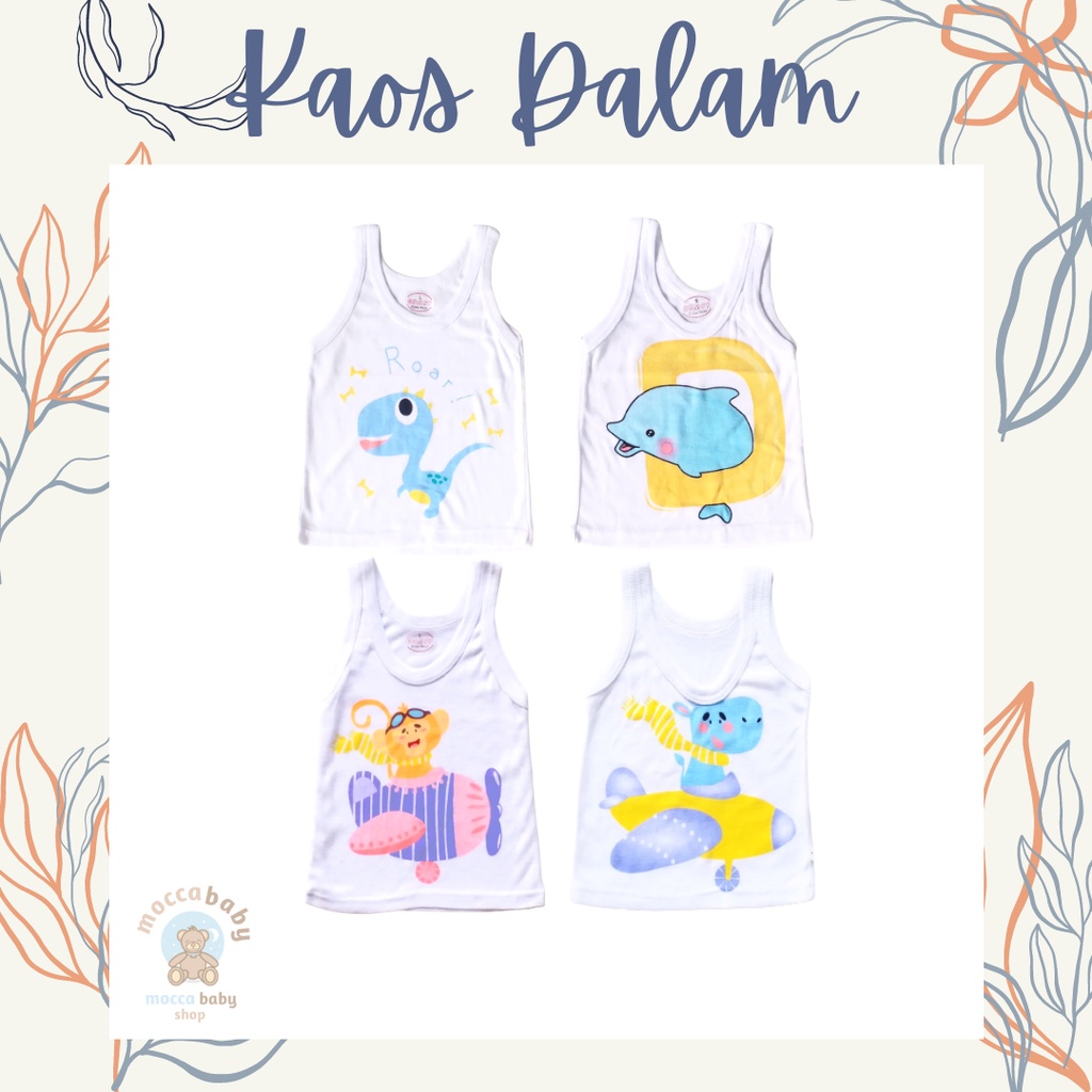 MBSS - SINGLET Harian Karakter Anak Kids SIZE 0-3 Tahun / Kaos Dalam Motif Kartun Unisex SS2