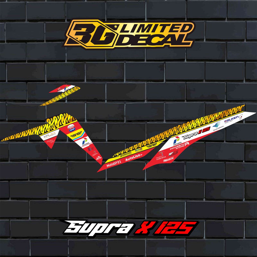 Striping SUPRA X 125 NEW Motif Petamina Mandalika