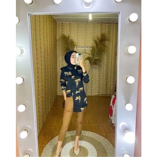 KEMEJA  WANITA OVERSIZE  ZARA MACAN TUTUL LOOK LIKE IMPORT PREMIUM Mk5758