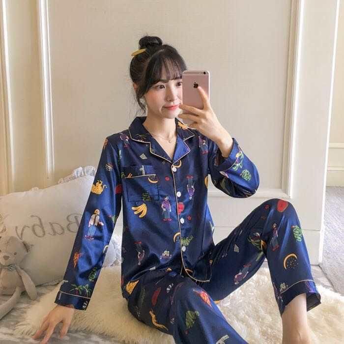 Piyama satin import / baju tidur wanita / satin / pyjamas import / baju tidur satin pp