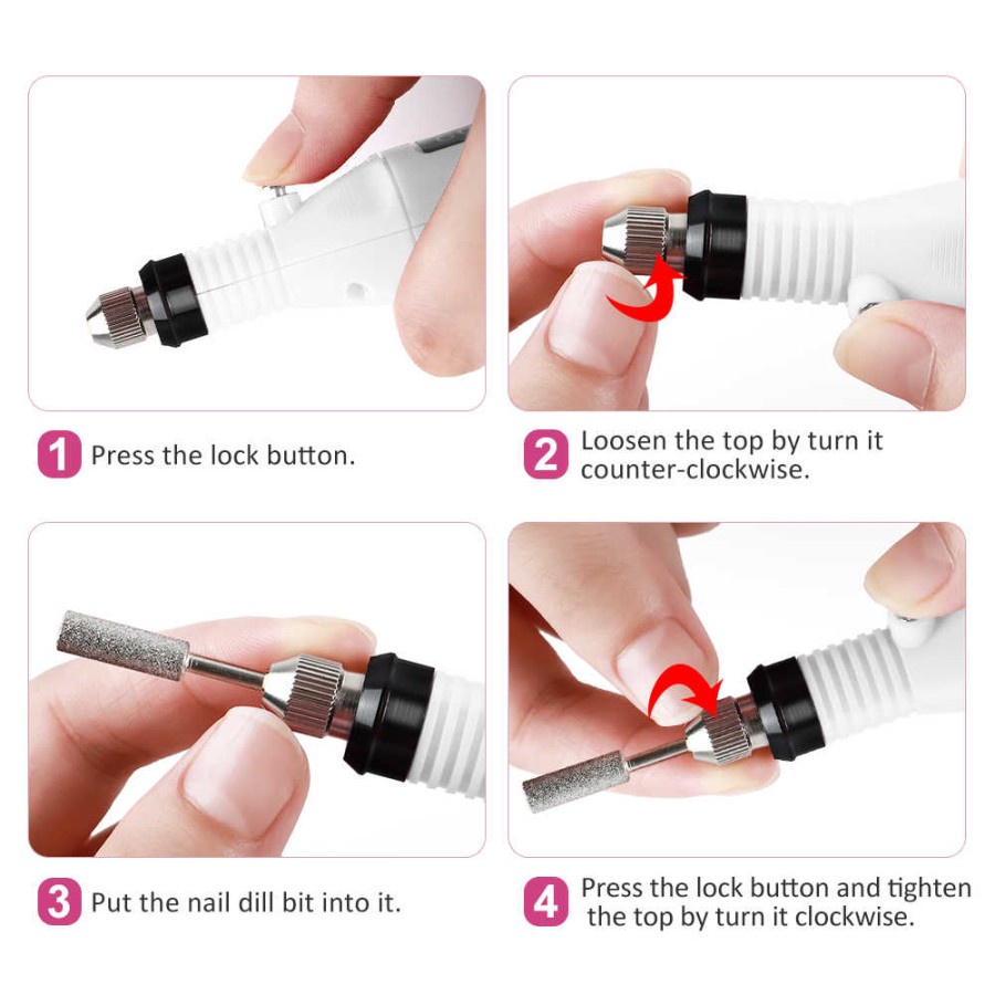 Nail Art Drill Manicure Machine / Alat Perawatan Kuku Kutek Elektrik Bor Mini Mesin Kikir Amplas Kuku Listrik