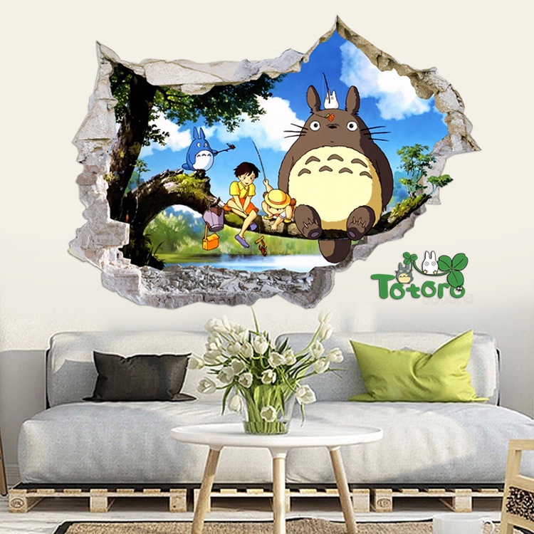 WALLSTICKER STICKER KARAKTER TOTORO 3D SETIKER STIKER DINDING TEMBOK KAMAR ANAK COWOK RUANG BERMAIN LEMARI PINTU