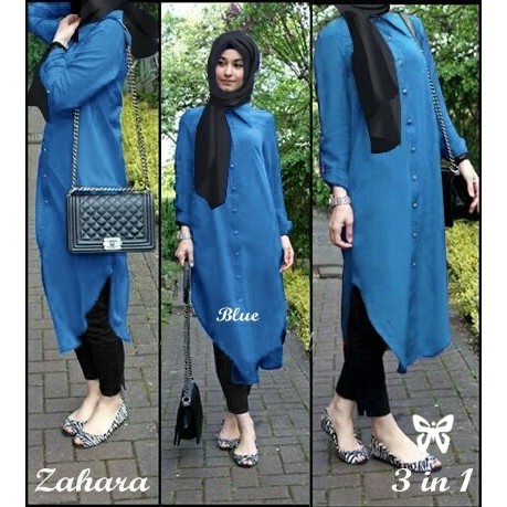 Dijual Baju Gamis Syari Hijab Zahara Rayon Set 3In1 Busana Muslimah Mura g265 Limited