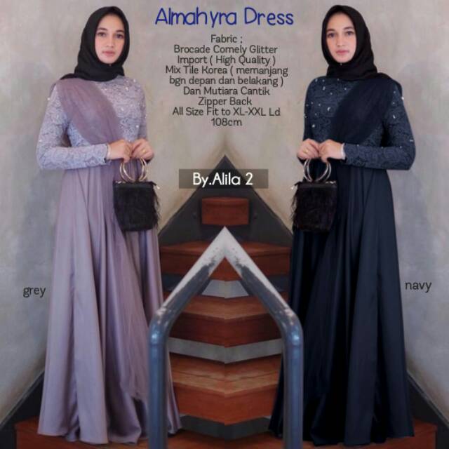 Gamis Polos Muslimah Syari ALMAHYRA Dress Big Size NBS