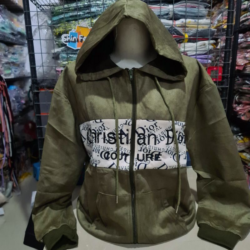Jaket Suede Import Wanita Fashion XL Besar-Dio Mojo Army