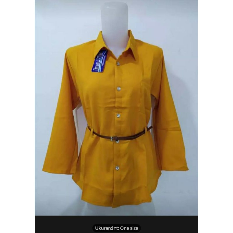 kemeja wanita lengan panjang polos atasan wanita blus