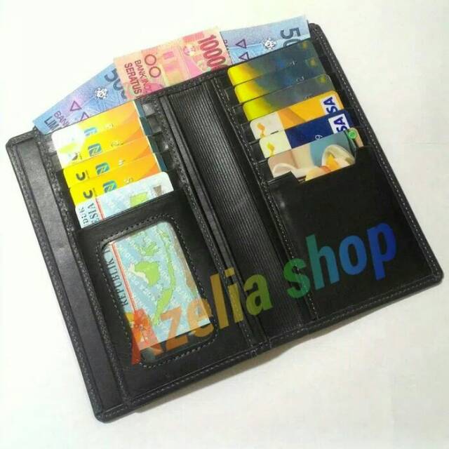 Dompet kulit asli sapi pull up premium kartu panjang lipat 