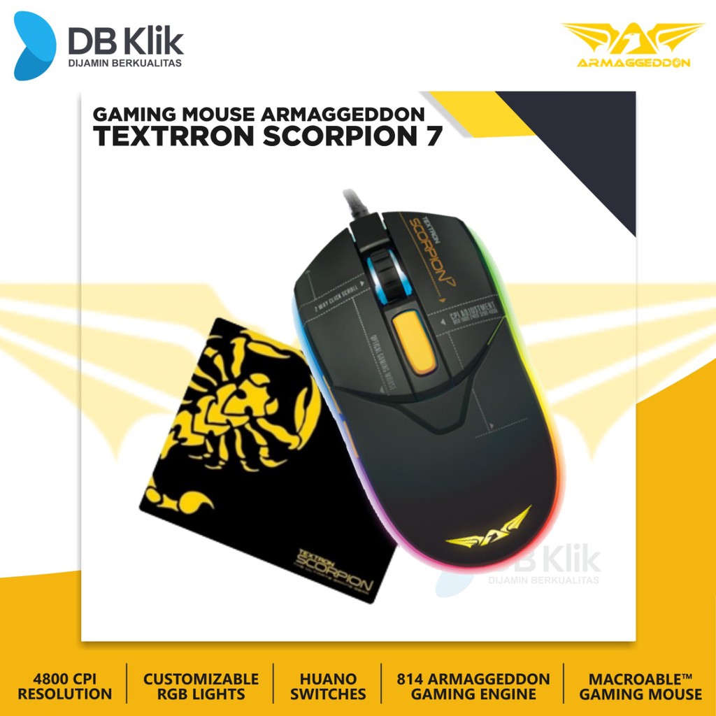 Mouse Gaming Armaggeddon Textron Scorpion 7 Wired 4800 CPI