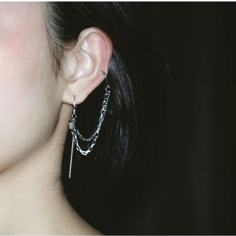 Long stick one earrings accessories ear bone clip hiphop simple