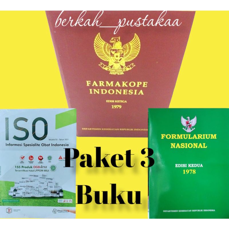 Jual PAKET BUKU FARMASI FARMAKOPE EDISI 3, FORMULARIUM EDISI KEDUA, ISO ...