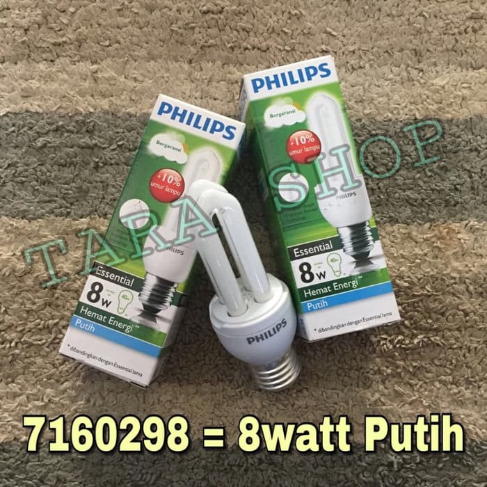 LAMPU PHILIPS 8 WATT ESSENTIAL PUTIH -7160298