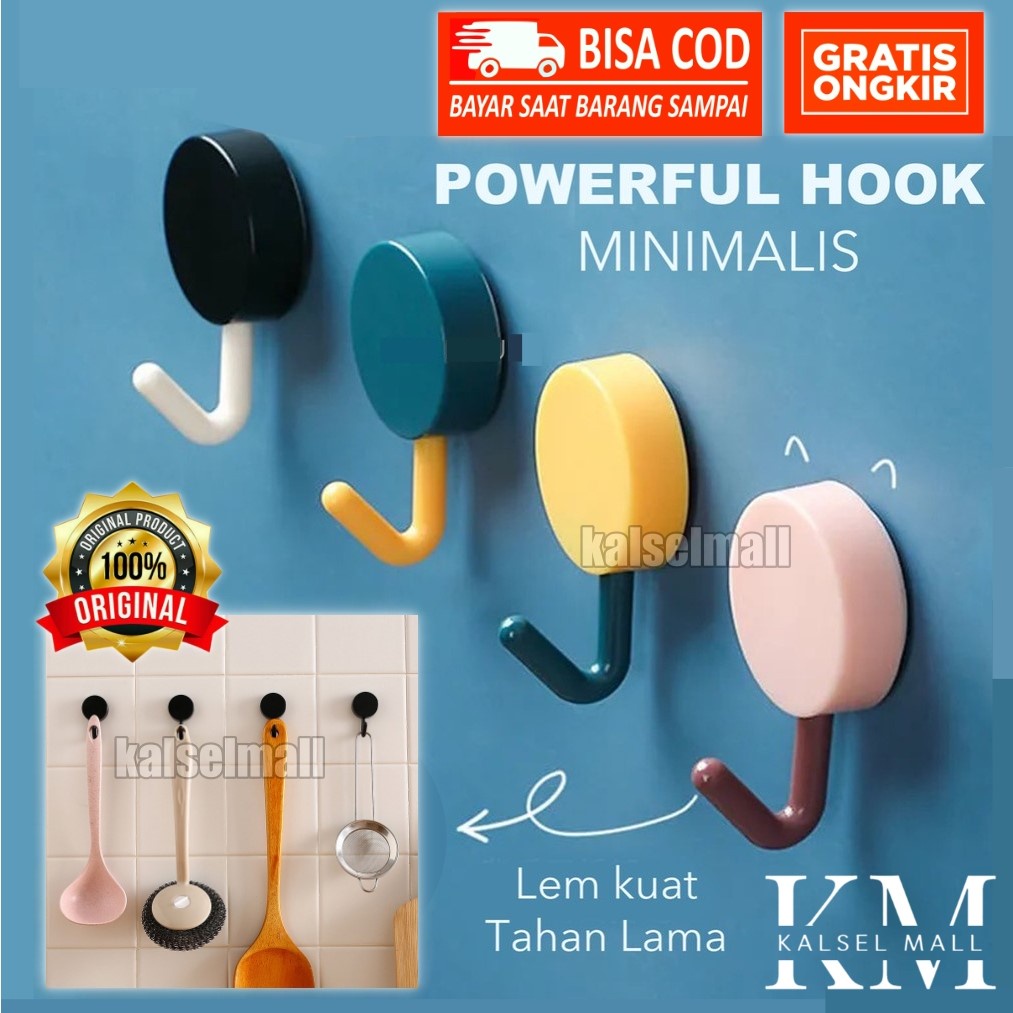 Gantungan Hook Bulat Polos Tempel Tembok Wall Hook Stiker Dinding Kail Tempel Kuat Serbaguna Multifungsi Alat Kait Kaitan Pengait Hanger Baju Kastok Kunci Kacamata Masker Celana Peralatan Dapur Centong Spatula Rinjing Wajan ART44