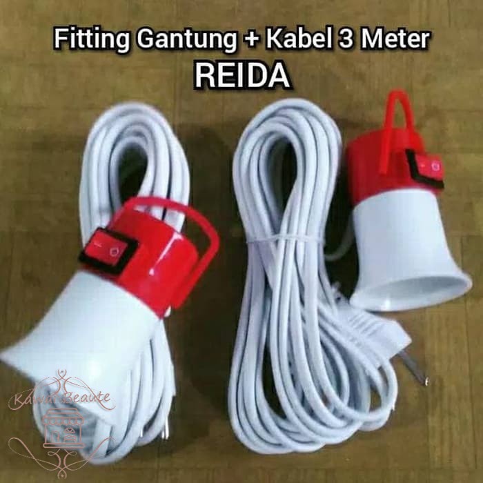 REIDA Fitting Gantung + Saklar + Kabel 3m 5m 10m  Meter