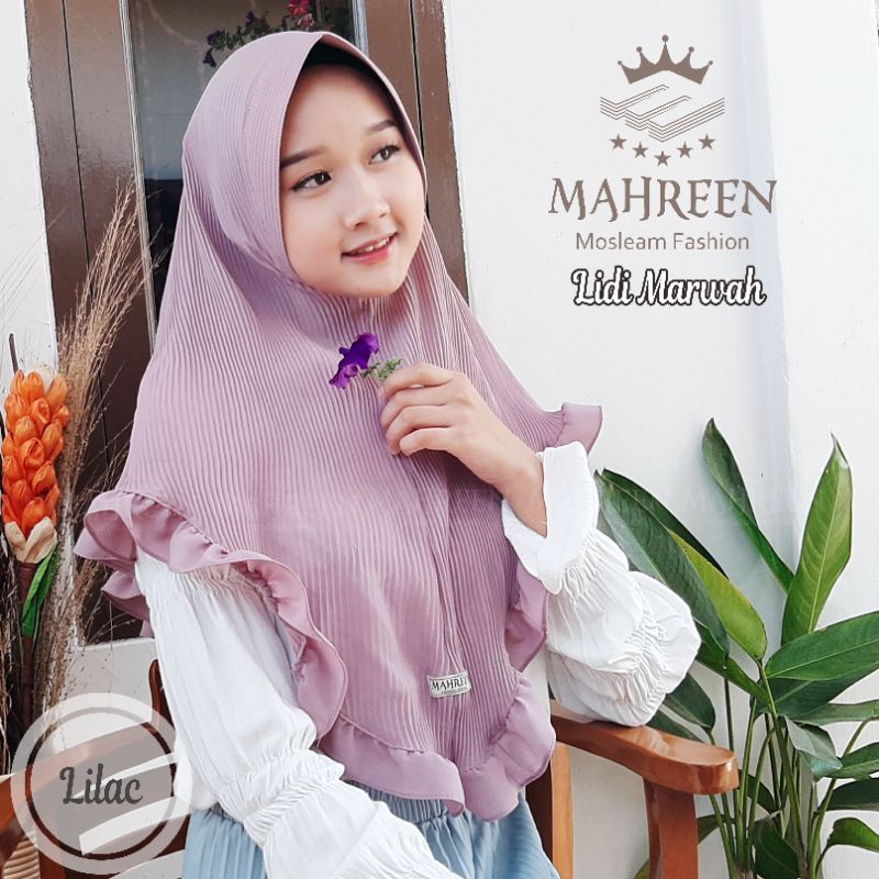 Ori mahreen Bergo plisket lidi marwah diamond crape italiano