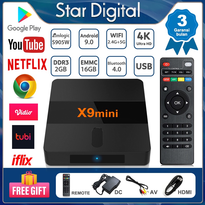 STB TV DIGITAL TV BOX Android X9mini Bluetooth Smart Tv Box Set top box tv digital 5G WIFI TV BOX 2+