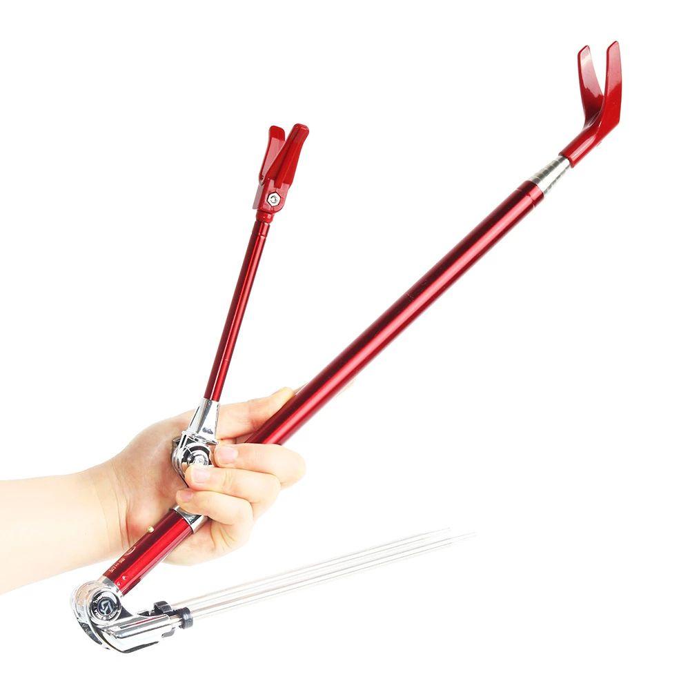 AUGUSTINA Fishing Accessories Fishing Rods Holder Equipment Fishing Bracket Fishing Pole Holder Fishing Tools Telescopic Stainless Steel 1.5M 1.7M 2.1M 2.3M Adjustable Double Groove Hand Rod/Multicolor