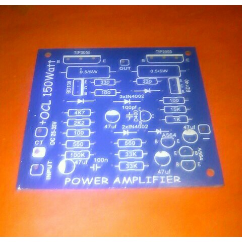 PCB Power amplifier mono OCL 150W TIP3055 TIP2955