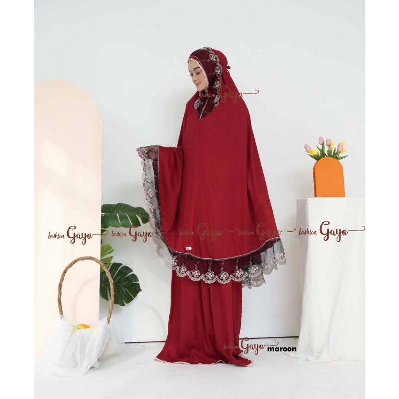 mukena katun rayon renda nahla/ori gayo mukena dewasa