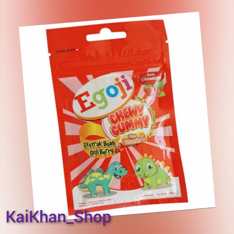 EGOJI Chewy Gummy Vitamin Anak  [ Blackcurrant / Melon / Strawberry ] - 25gram