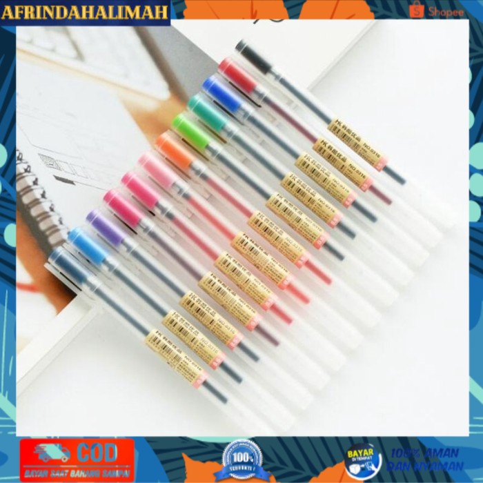 

[TERBARU] 12 Pcs/Set MUJI Style Japanese Color Gel Pen Maker Pen School