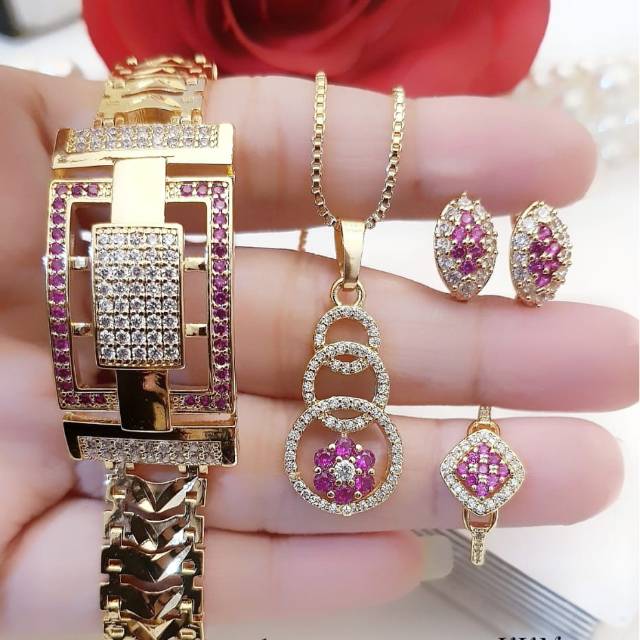 Xuping set perhiasan lapis emas 24k 3106g